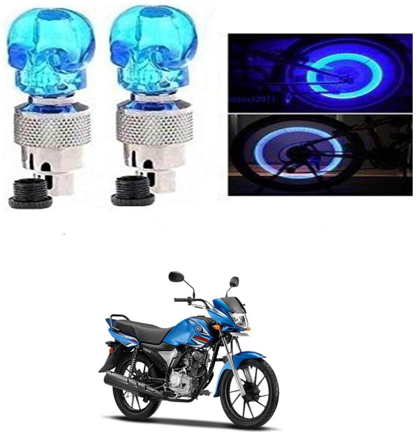 

SHOP4U Skull Wheel Tyre Light With Motion Sensor for Yamaha Saluto RX (Blue Pack of 2 )