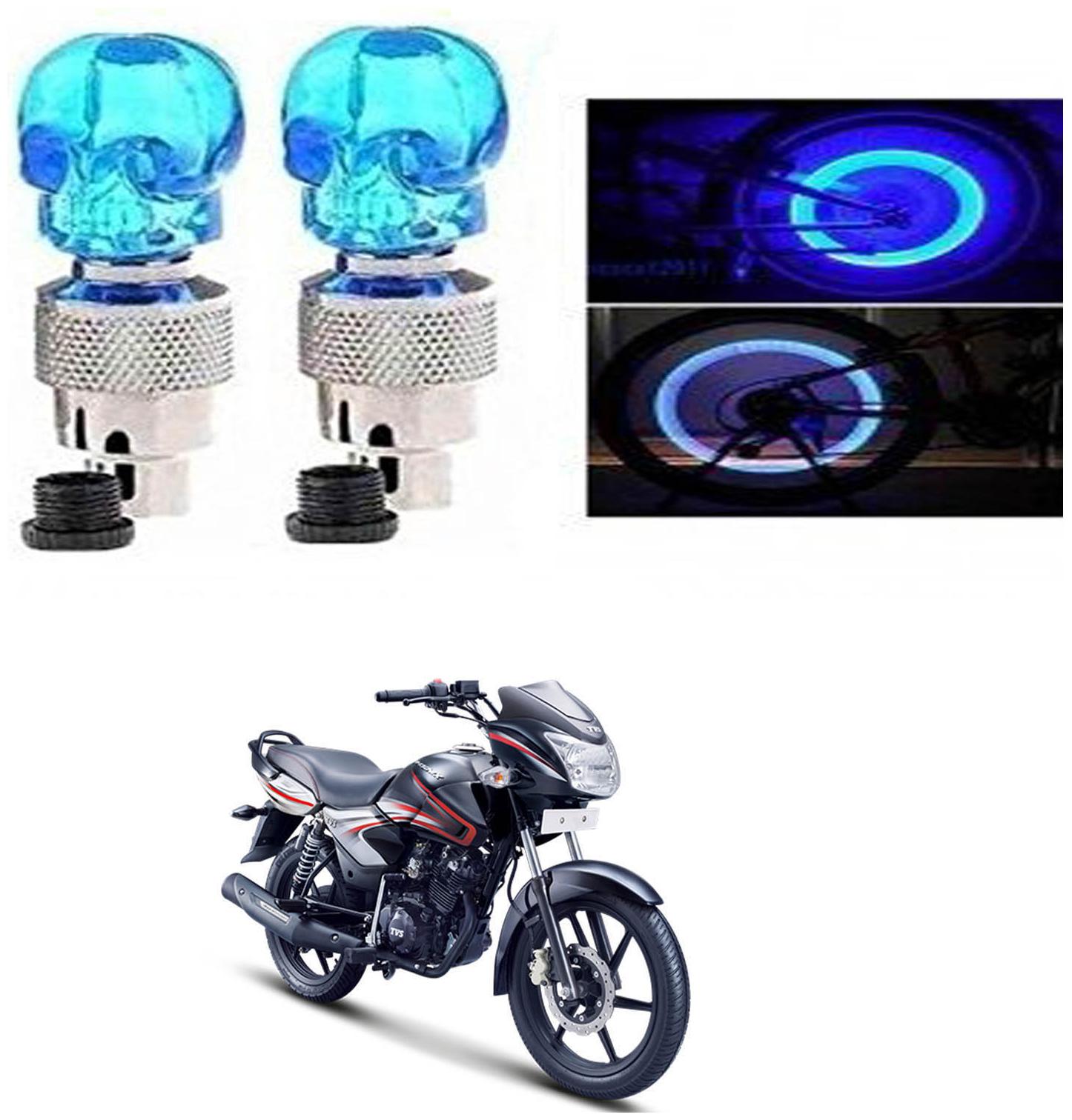 

SHOP4U Skull Wheel Tyre Light With Motion Sensor for TVS Phoenix (Blue Pack of 2 )