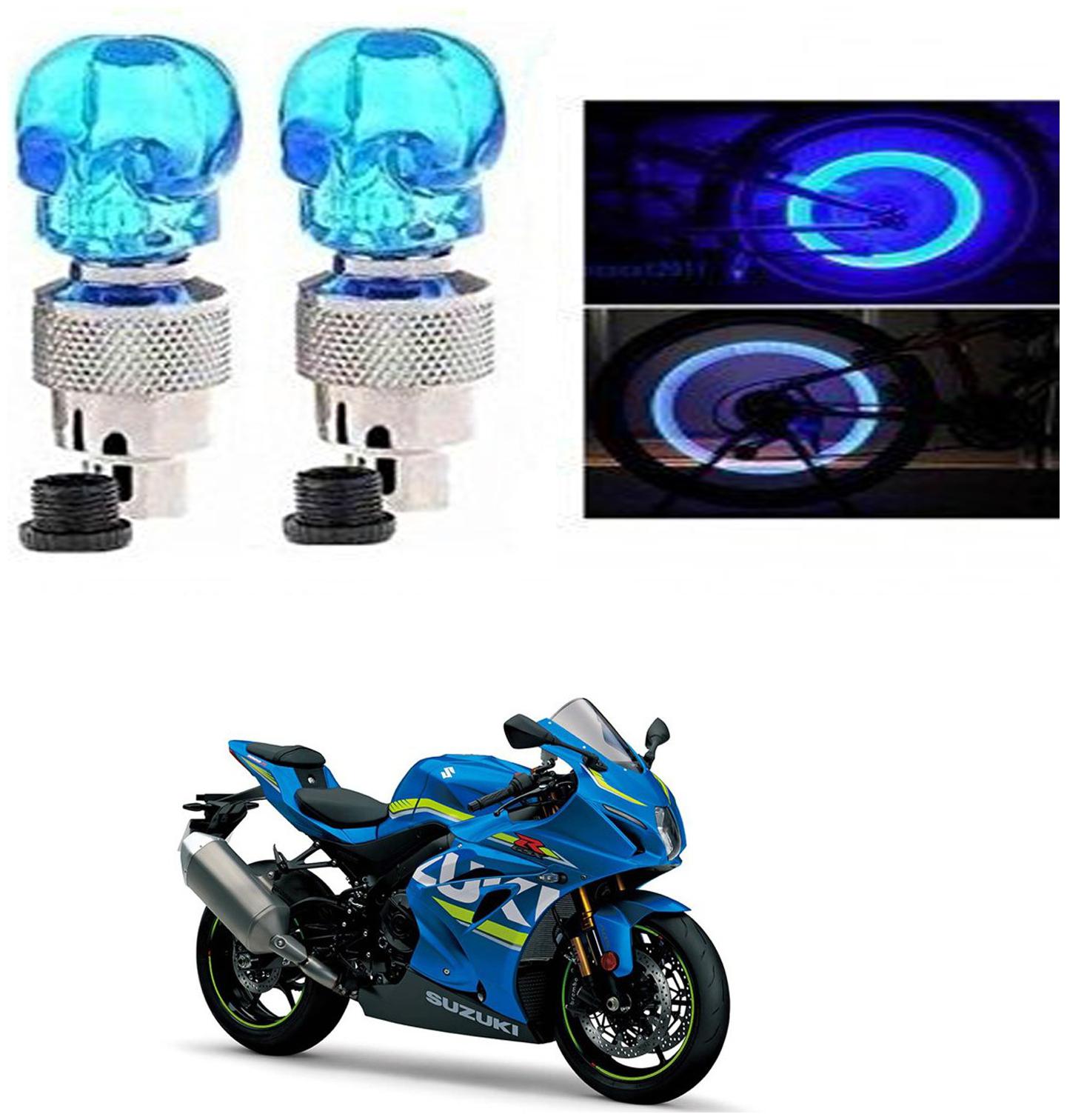 

SHOP4U Skull Wheel Tyre Light With Motion Sensor for Suzuki GSX R1000 (Blue Pack of 2 )