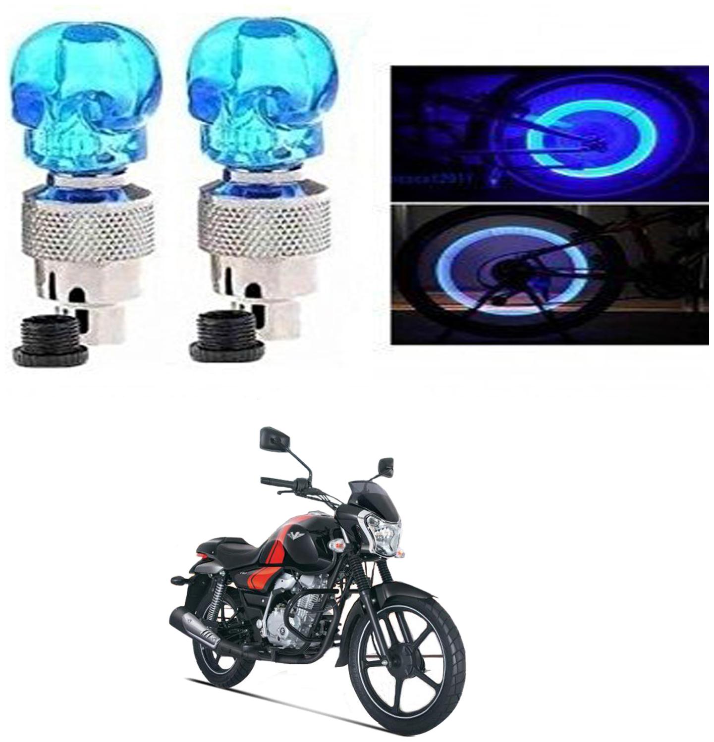 

SHOP4U Skull Wheel Tyre Light With Motion Sensor for BAJAJ V12 (Blue Pack of 2 )