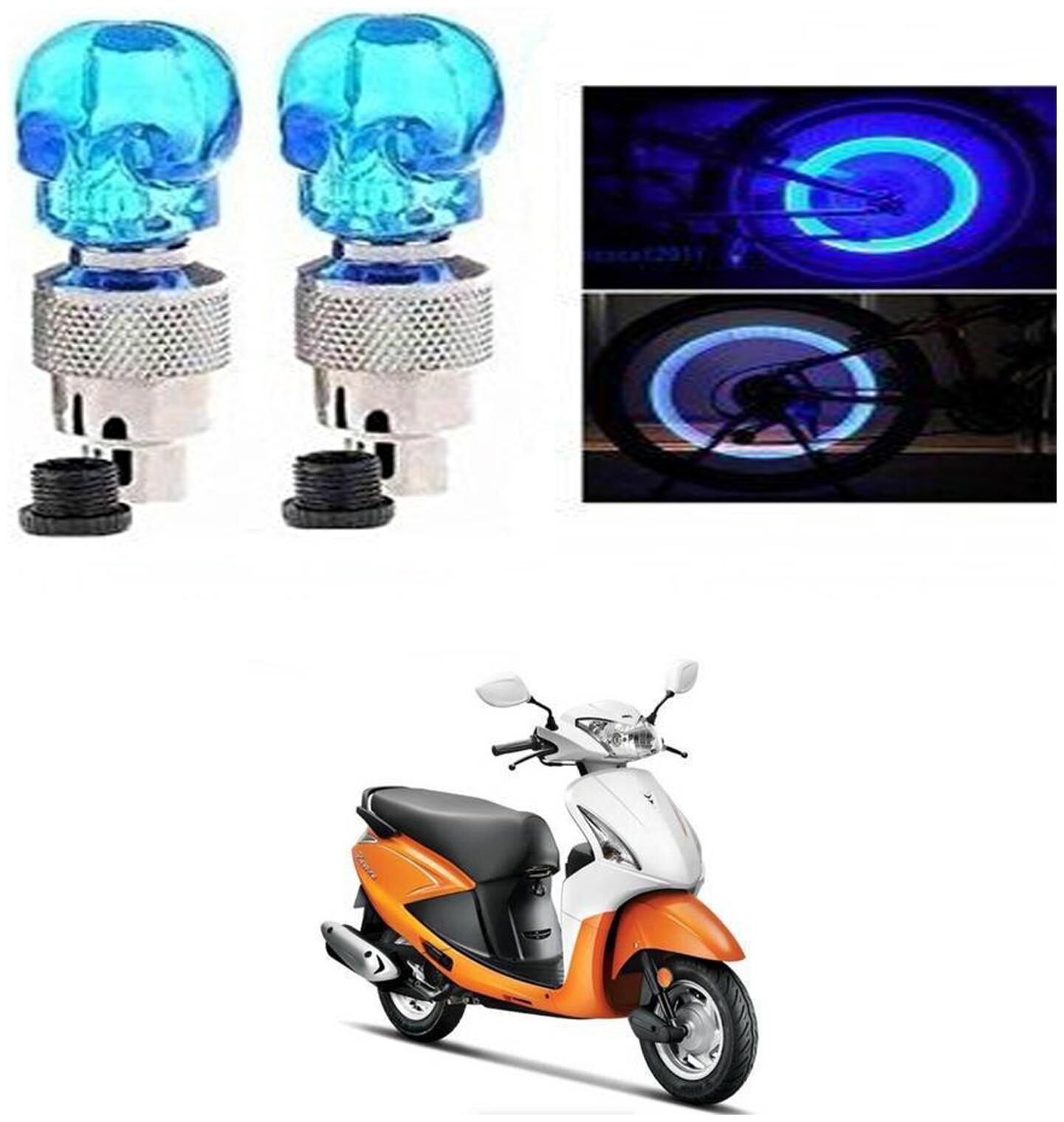

SHOP4U Skull Wheel Tyre Light With Motion Sensor for Hero Pleasure (Blue Pack of 2 )