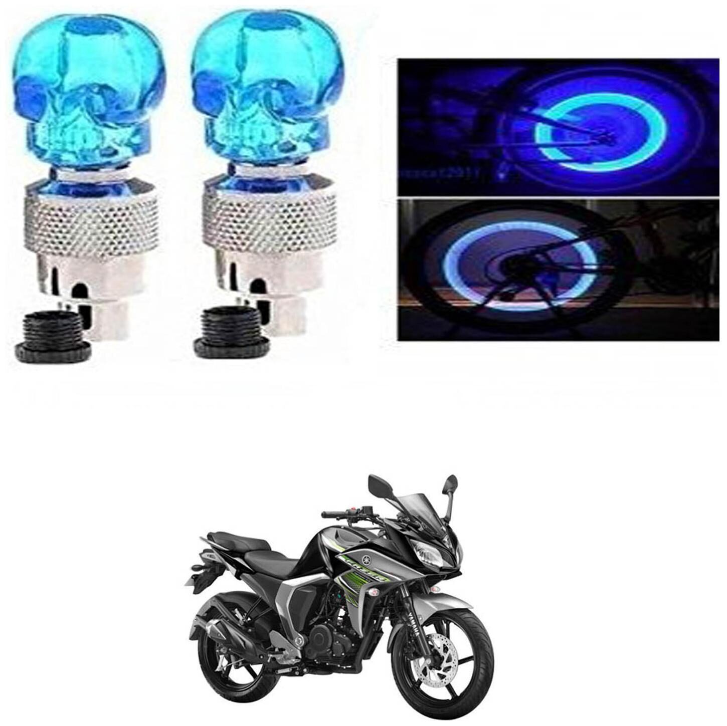 

SHOP4U Skull Wheel Tyre Light With Motion Sensor for Yamaha Fazer-FI (Blue Pack of 2 )
