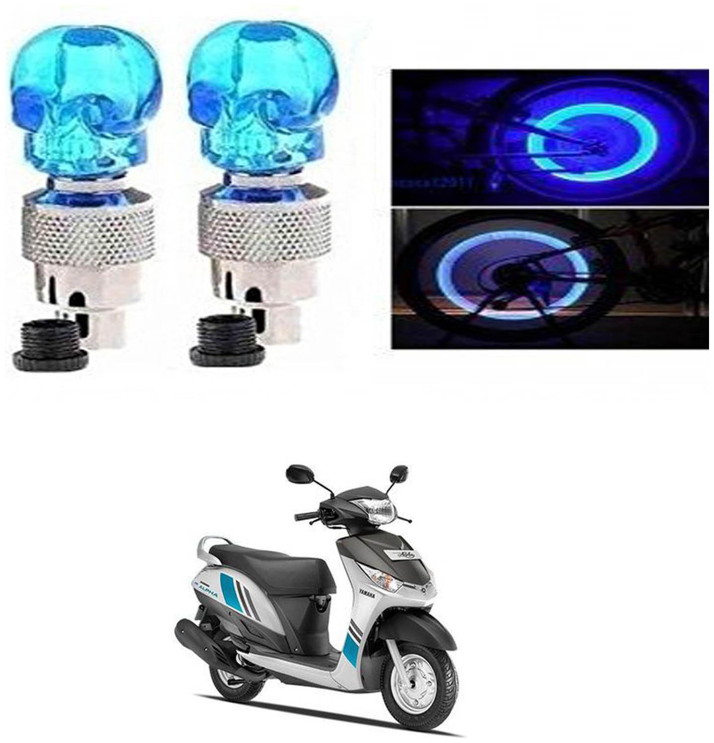 

SHOP4U Skull Wheel Tyre Light With Motion Sensor for Yamaha Alpha (Blue Pack of 2 )