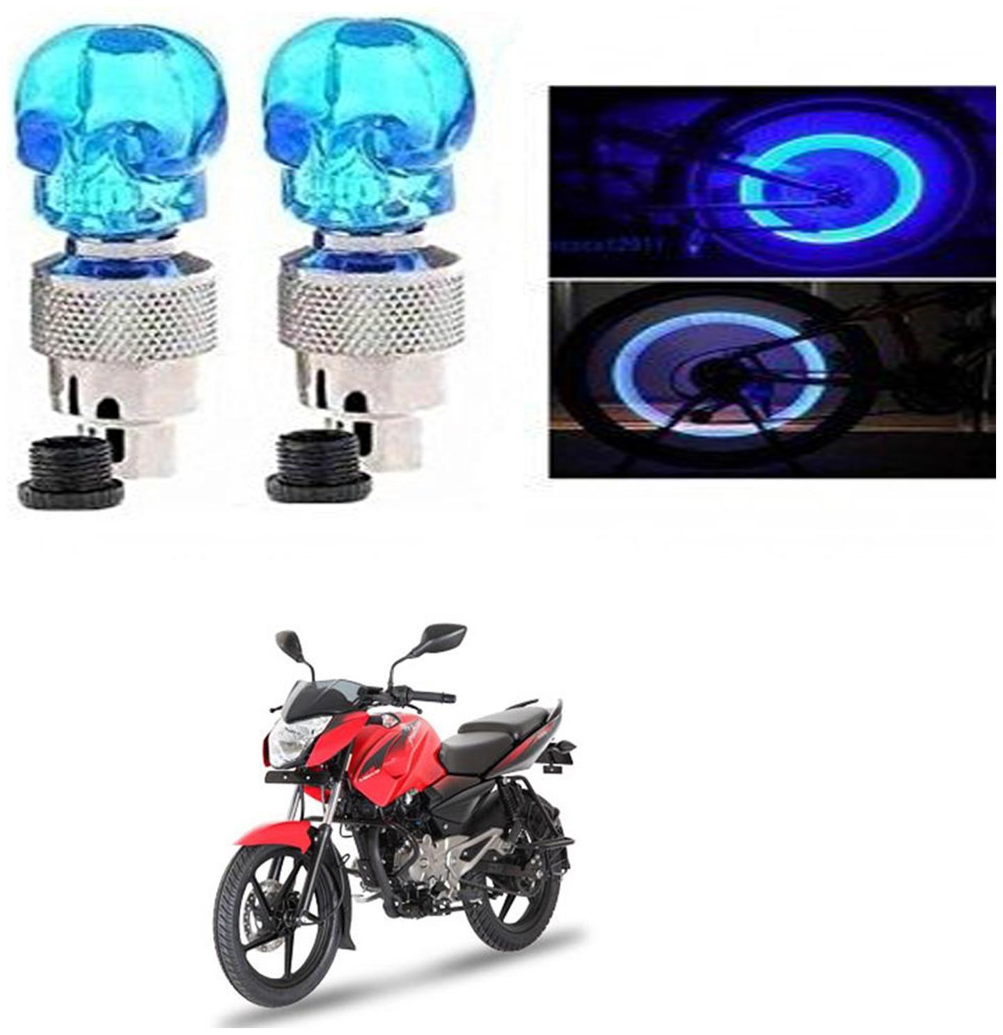

SHOP4U Skull Wheel Tyre Light With Motion Sensor for Bajaj Pulsar 135LS (Blue Pack of 2 )