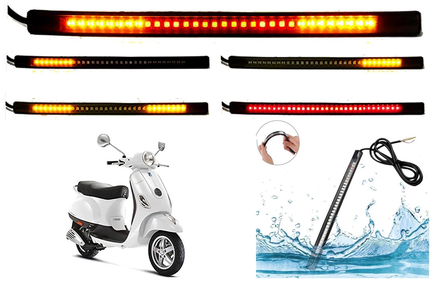 

SHOP4U SMD Flexible LED Strip Tail Light Brake Light with Turn Indicator Signals for Piaggio Vespa LX 125