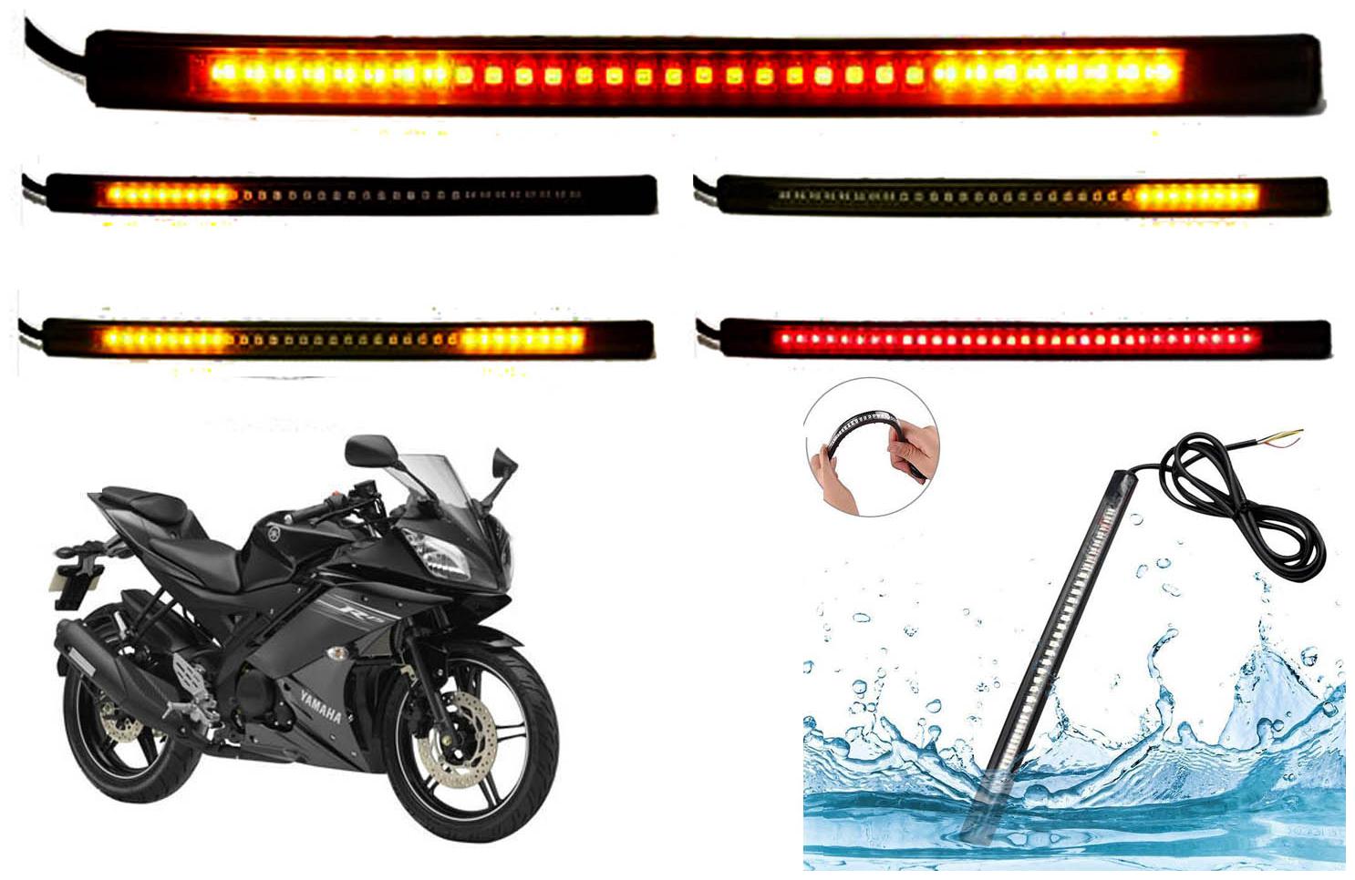 

SHOP4U SMD Flexible LED Strip Tail Light Brake Light with Turn Indicator Signals for Yamaha YZF R15S