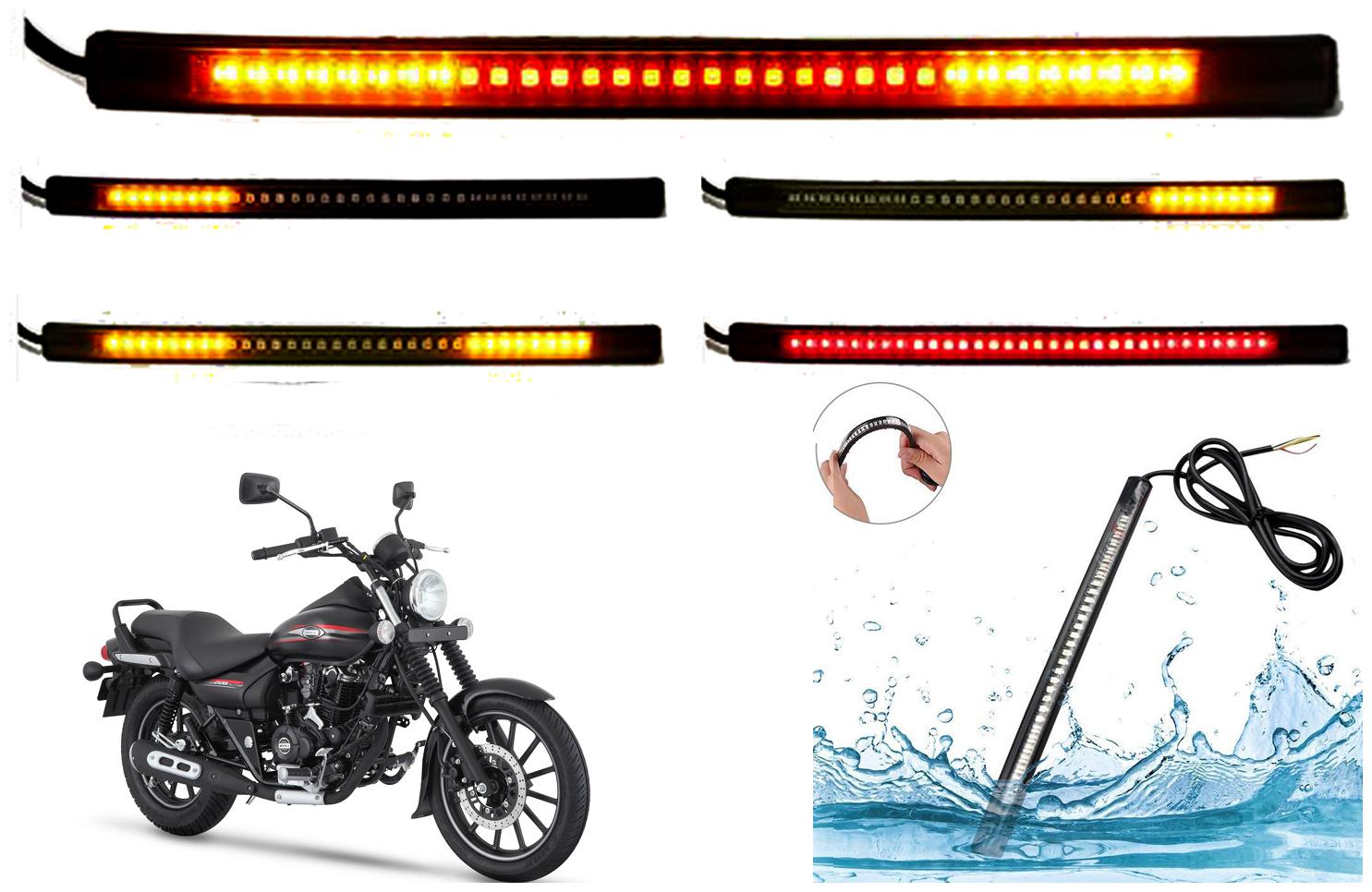 

SHOP4U SMD Flexible LED Strip Tail Light Brake Light with Turn Indicator Signals for Bajaj Avenger Street 220