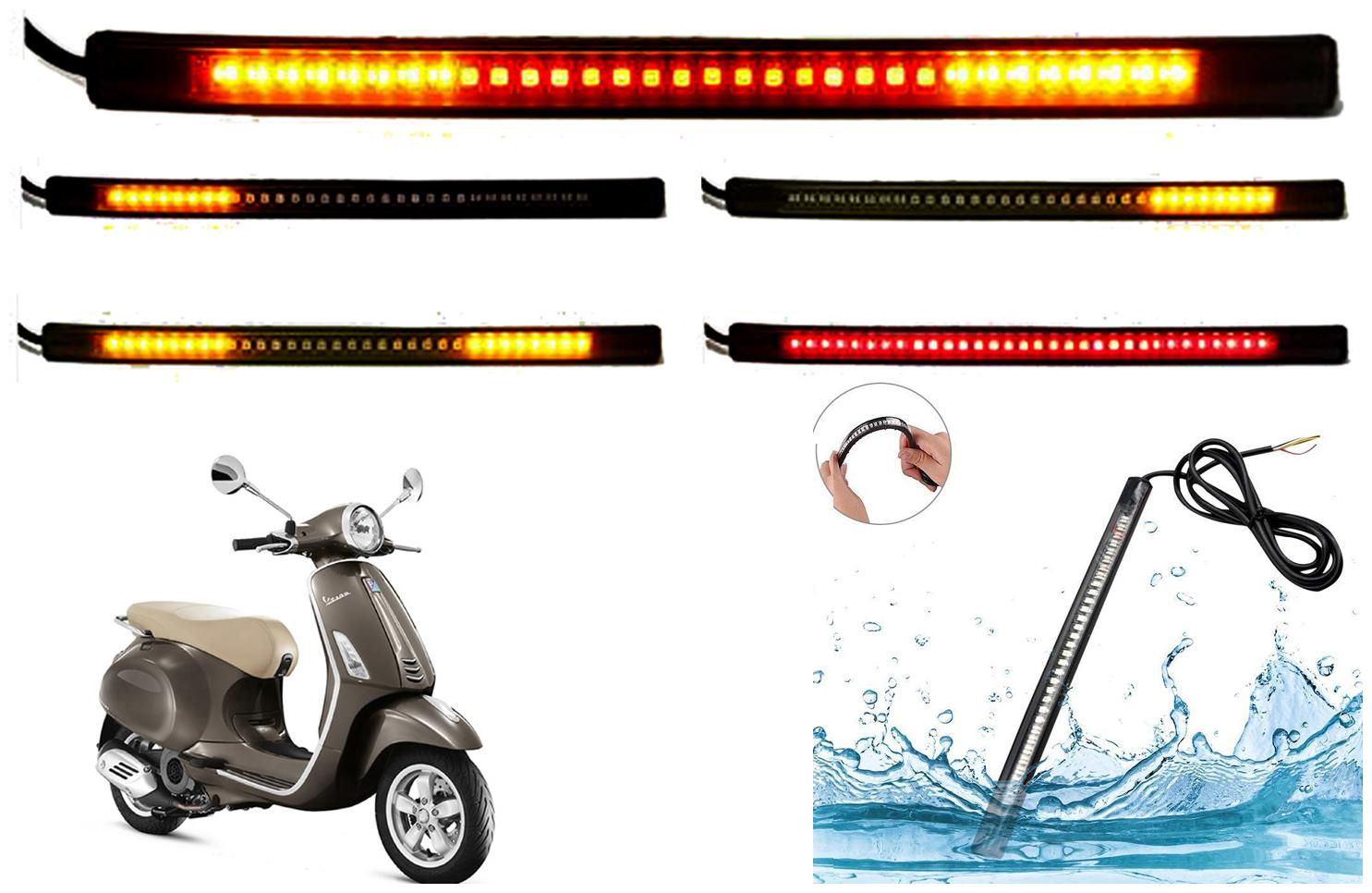 

SHOP4U SMD Flexible LED Strip Tail Light Brake Light with Turn Indicator Signals for Piaggio Vespa SXL 125