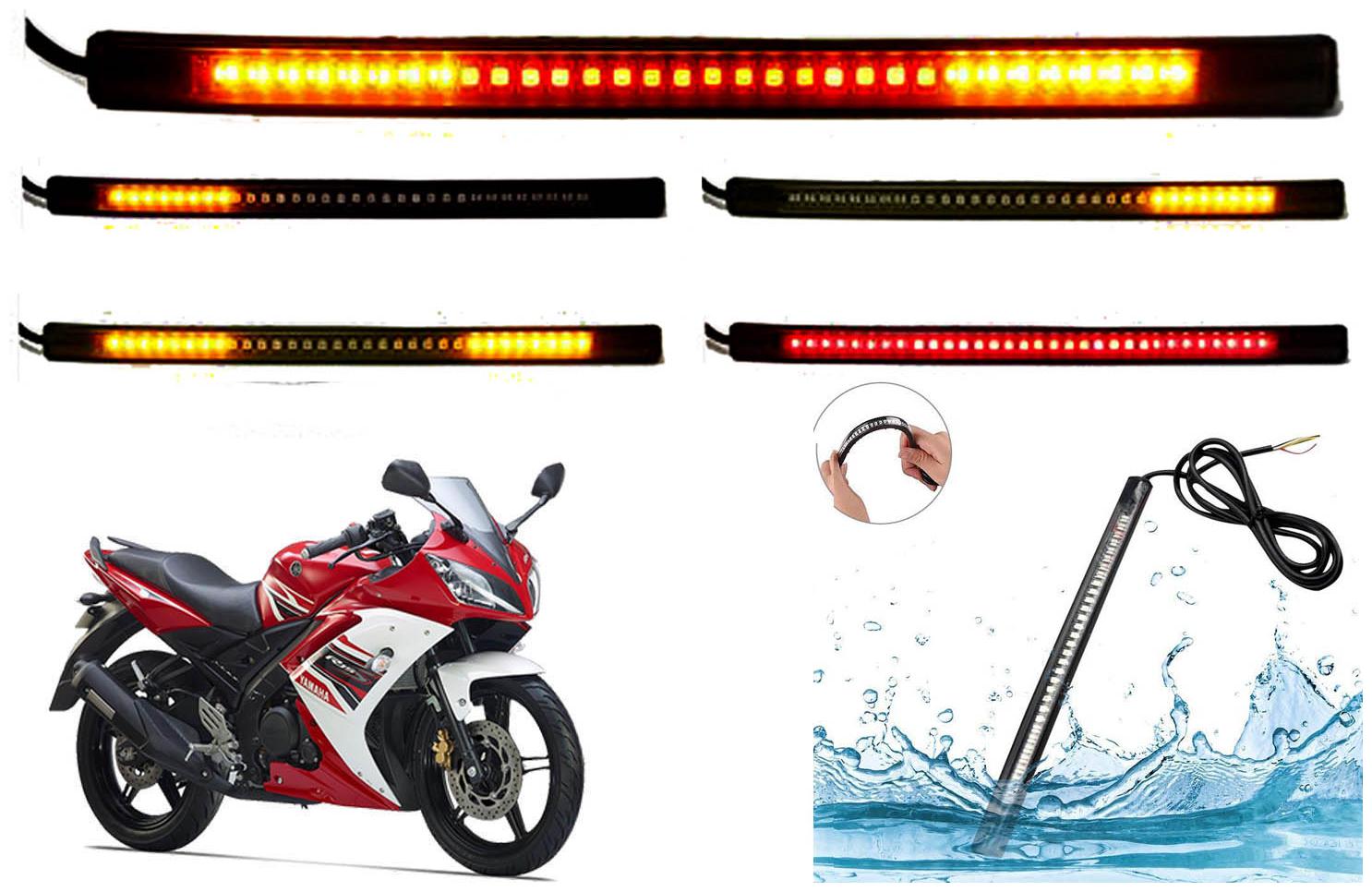 

SHOP4U SMD Flexible LED Strip Tail Light Brake Light with Turn Indicator Signals for Yamaha YZF R15