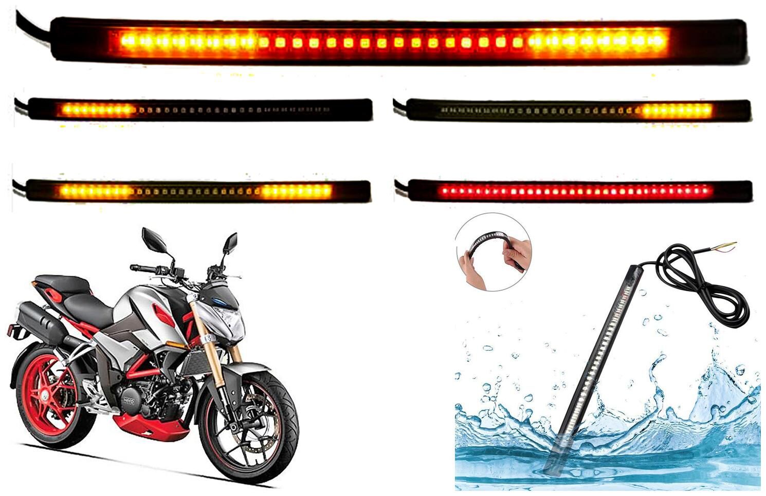 

SHOP4U SMD Flexible LED Strip Tail Light Brake Light with Turn Indicator Signals for Hero XF3R