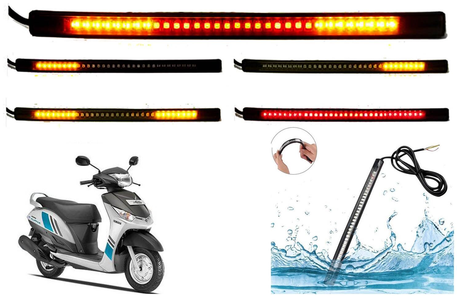 

SHOP4U SMD Flexible LED Strip Tail Light Brake Light with Turn Indicator Signals for Yamaha Alpha