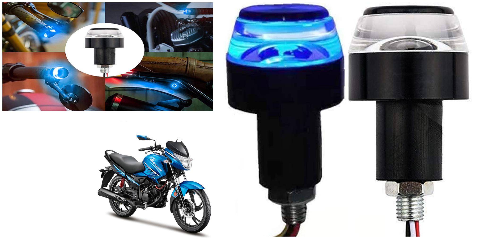 

SHOP4U Turn Signal Dual Color LED Handlebar Light for Hero Glamour ( Pack of 2 White and Blue )