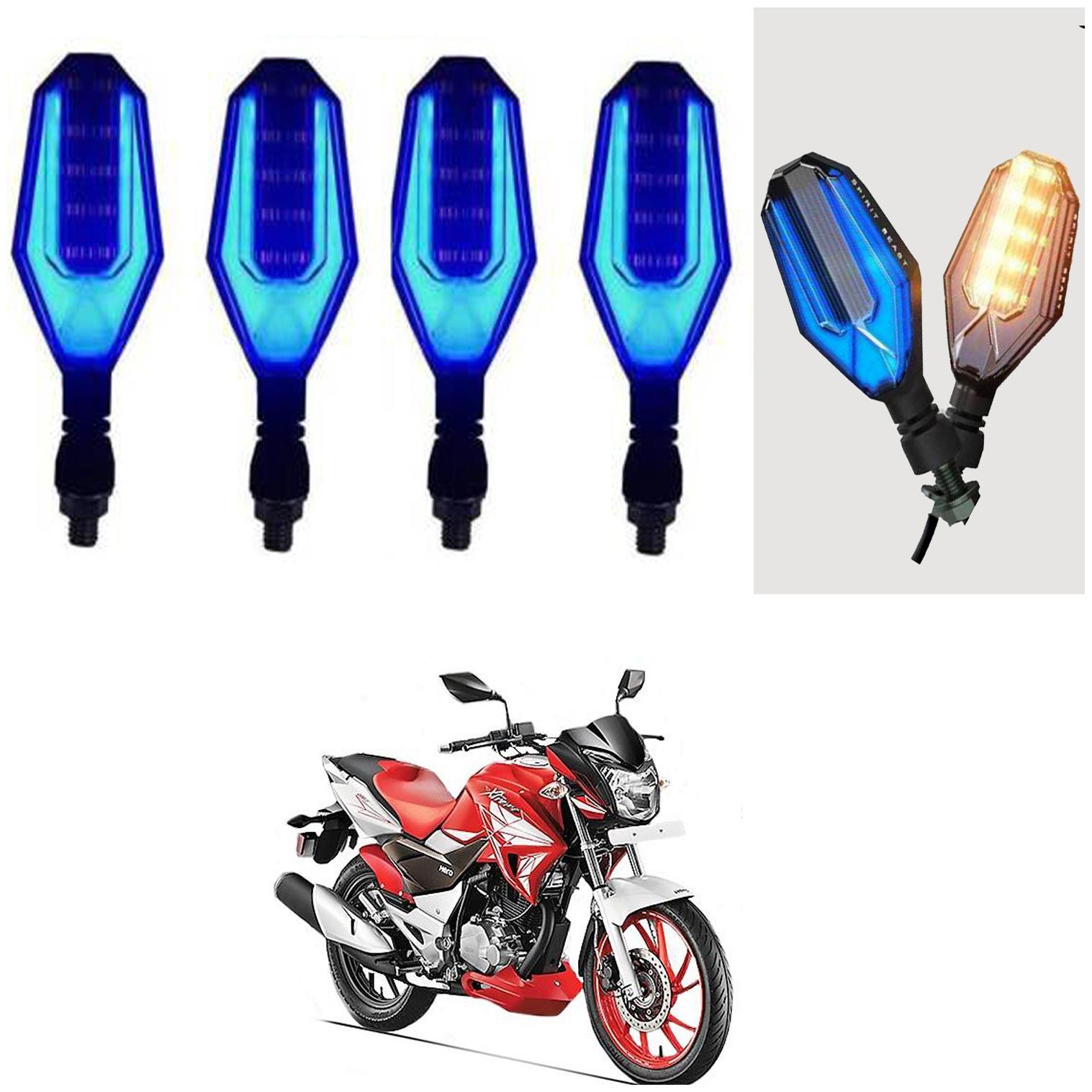 

SHOP4U U Shape Side Blinker LED Indicator Light Front Rear Light for Hero Xtreme 200S ( Blue and Yellow )