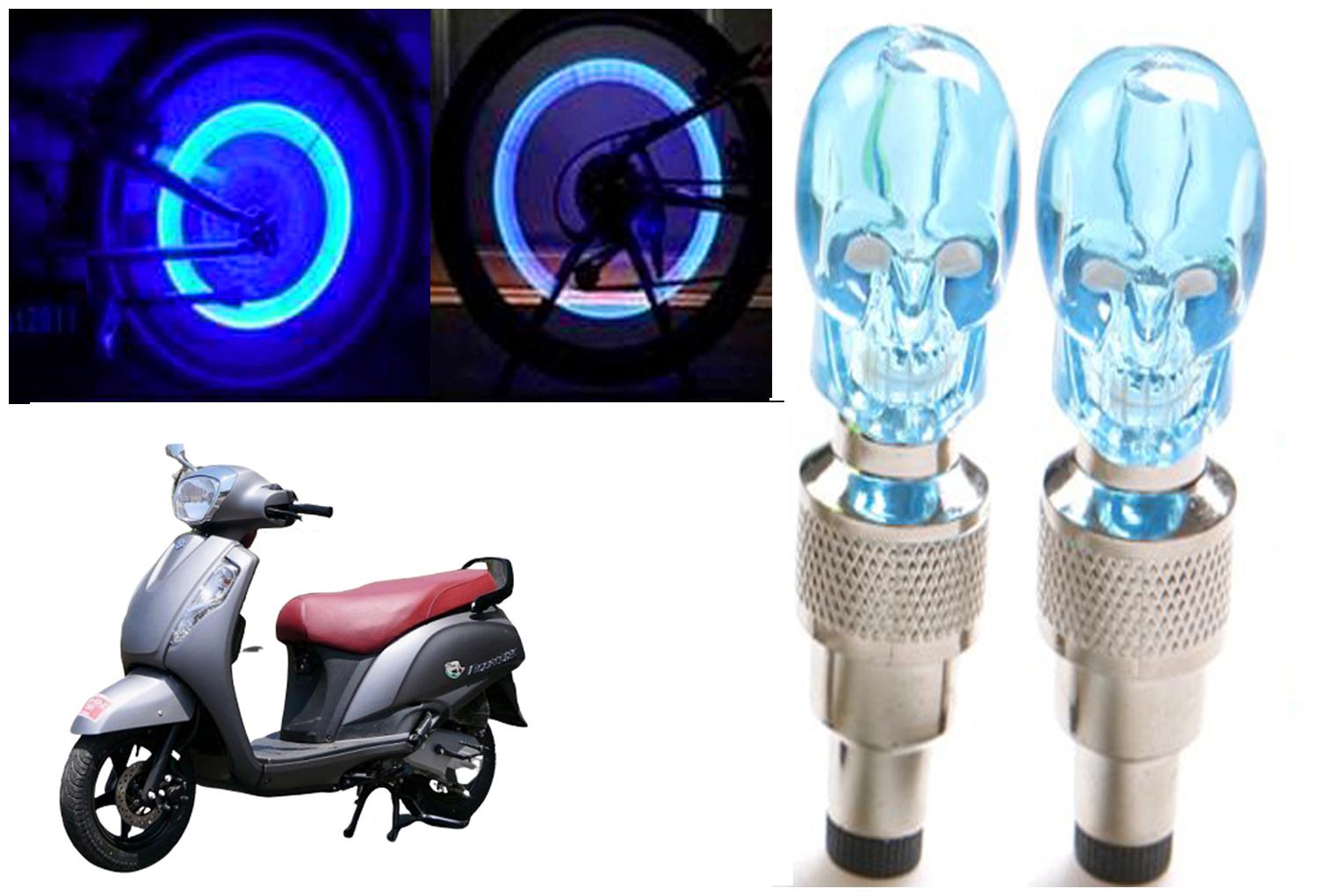 

SHOP4U( Unbranded ) Bike Skull Tyre Blue LED With Motion Sensor Light for Suzuki Access 125 BS6