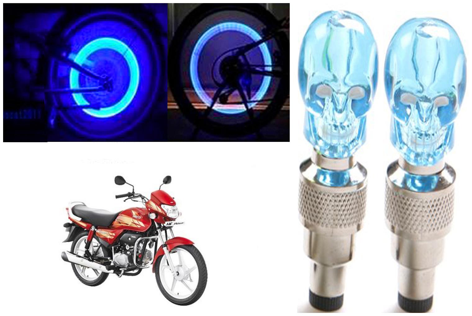 

SHOP4U( Unbranded ) Bike Skull Tyre Blue LED With Motion Sensor Light for Hero HF Deluxe
