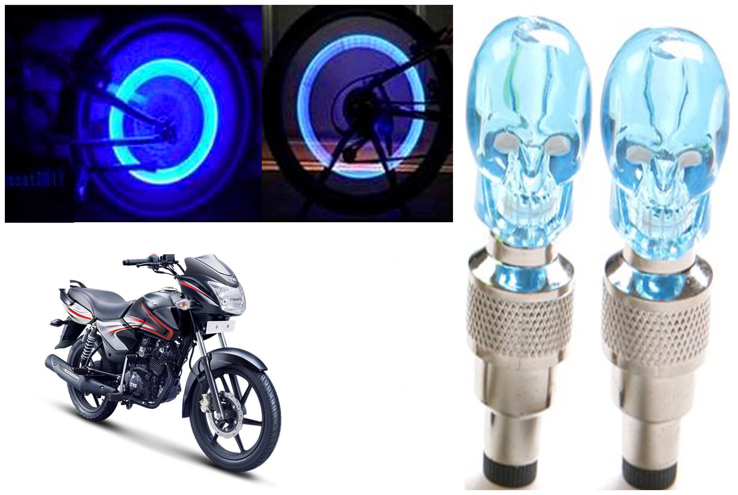 

SHOP4U( Unbranded ) Bike Skull Tyre Blue LED With Motion Sensor Light for TVS Phoenix