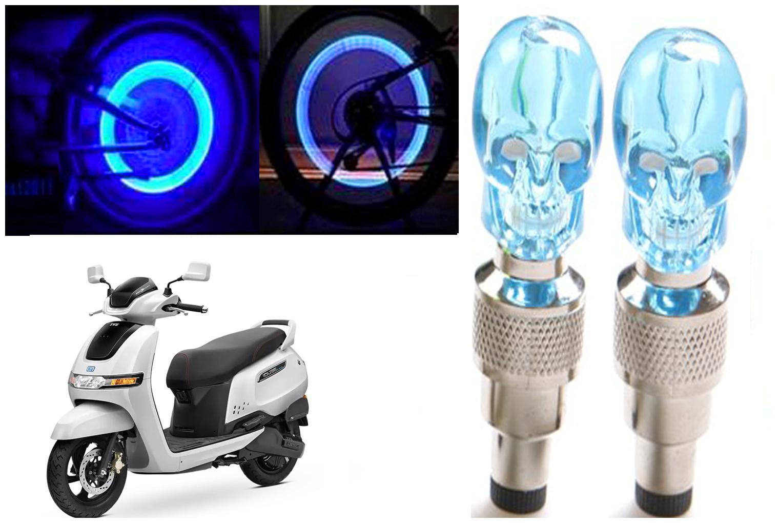 

SHOP4U( Unbranded ) Bike Skull Tyre Blue LED With Motion Sensor Light for TVS iQube Electric