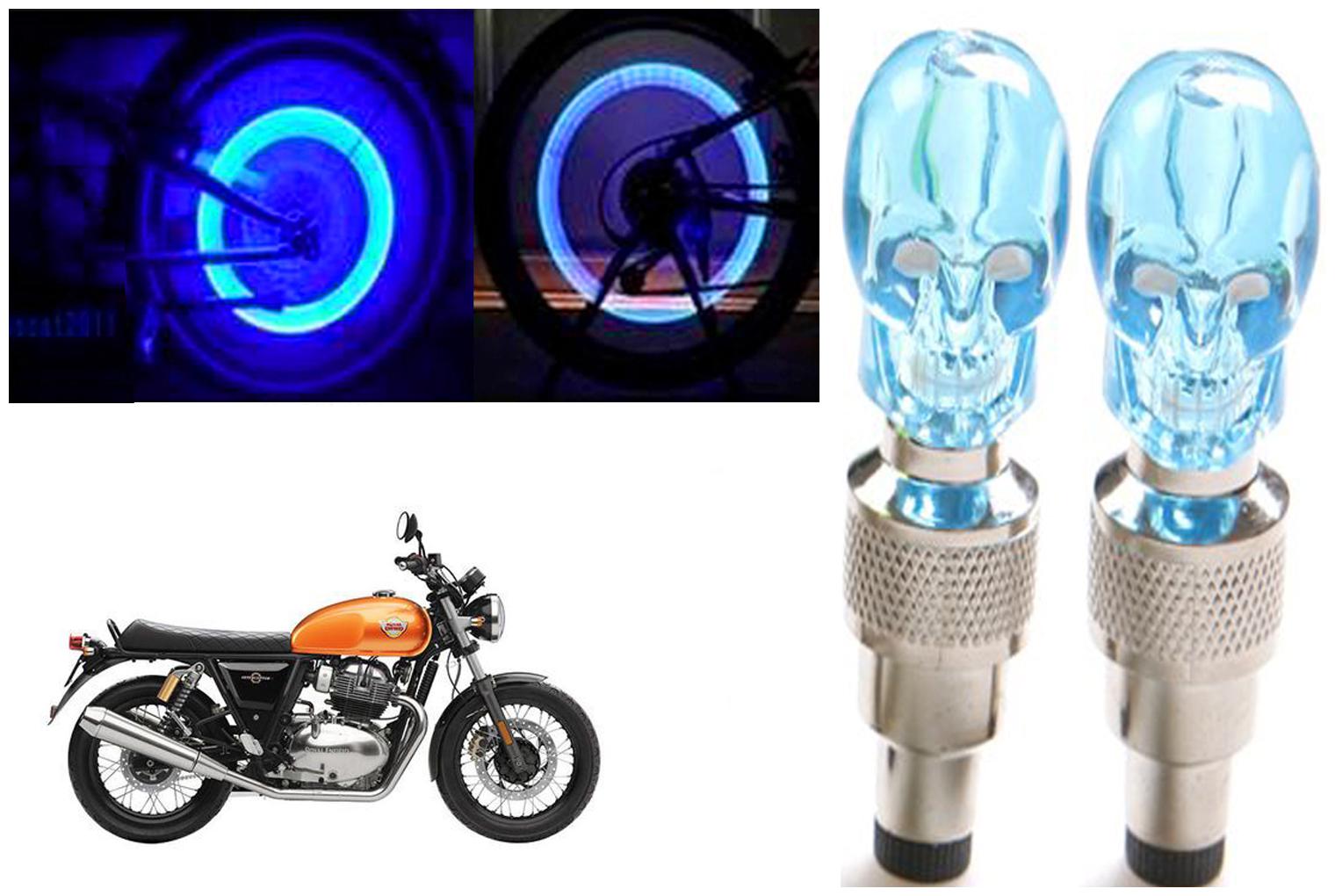 

SHOP4U( Unbranded ) Bike Skull Tyre Blue LED With Motion Sensor Light for Royal Enfield Interceptor 650