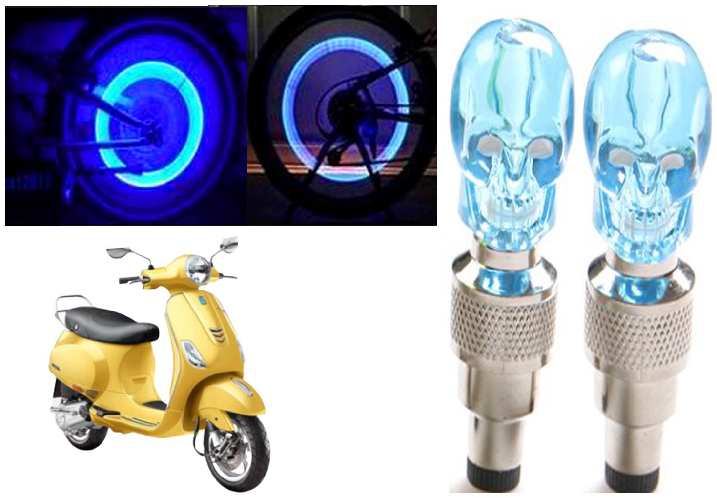 

SHOP4U( Unbranded ) Bike Skull Tyre Blue LED With Motion Sensor Light for Piaggio Vespa ZX 125