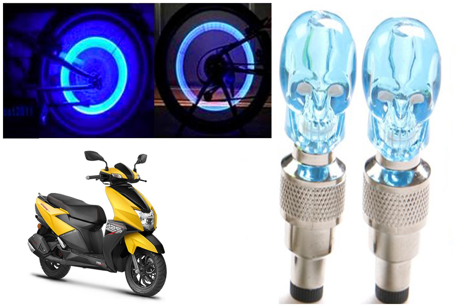 

SHOP4U( Unbranded ) Bike Skull Tyre Blue LED With Motion Sensor Light for TVS NTORQ 125