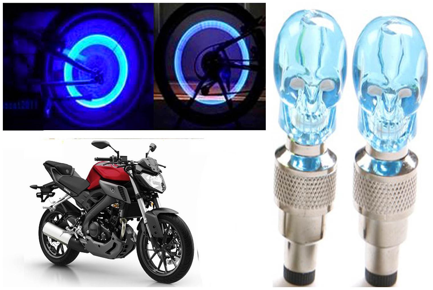 

SHOP4U( Unbranded ) Bike Skull Tyre Blue LED With Motion Sensor Light for YAMAHA MT-03
