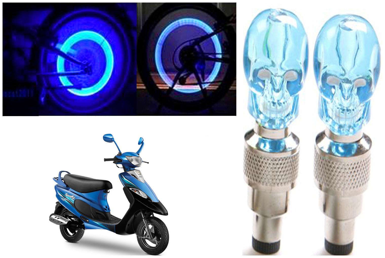 

SHOP4U( Unbranded ) Bike Skull Tyre Blue LED With Motion Sensor Light for TVS Scooty PEP Plus