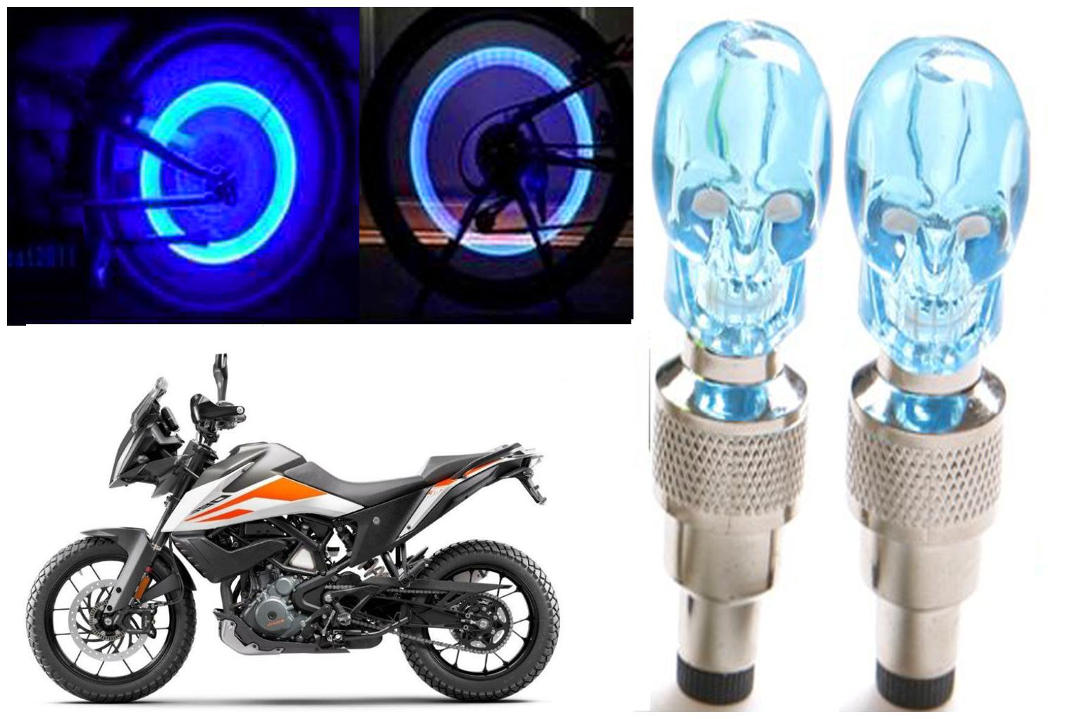 

SHOP4U( Unbranded ) Bike Skull Tyre Blue LED With Motion Sensor Light for KTM 390 Adventure