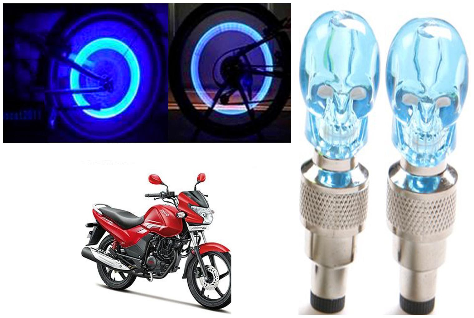 

SHOP4U( Unbranded ) Bike Skull Tyre Blue LED With Motion Sensor Light for Hero Achiever