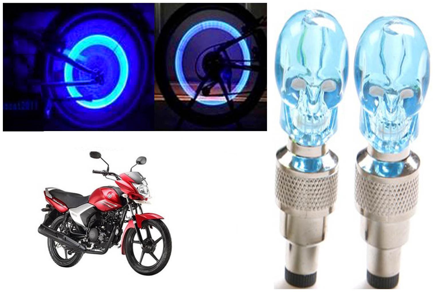 

SHOP4U( Unbranded ) Bike Skull Tyre Blue LED With Motion Sensor Light for Yamaha Saluto