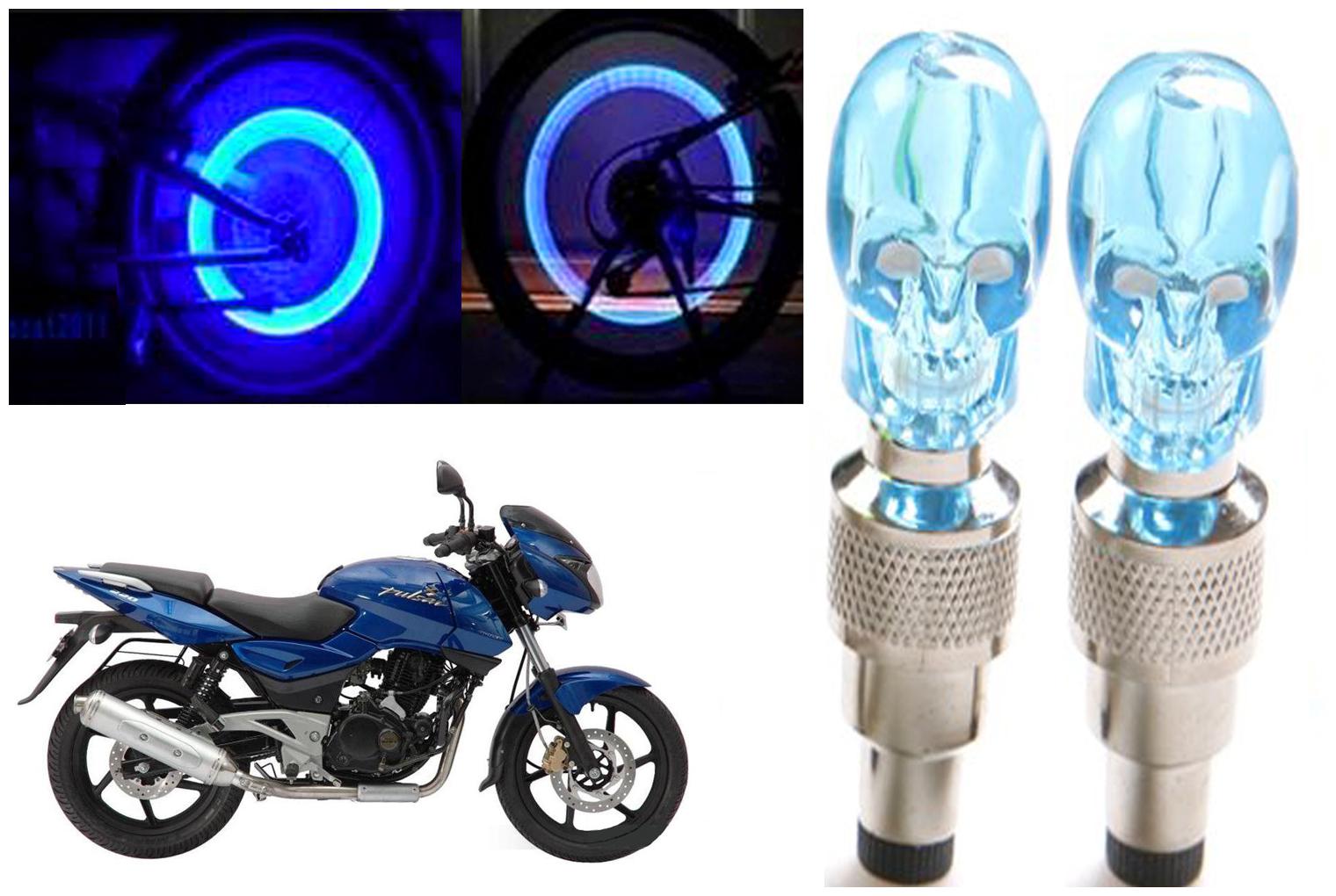 

SHOP4U( Unbranded ) Bike Skull Tyre Blue LED With Motion Sensor Light for Bajaj Pulsar 220S
