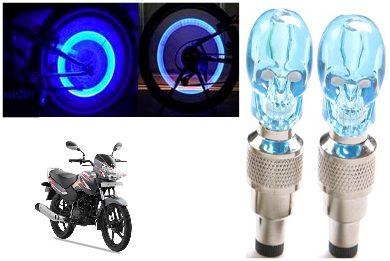 

SHOP4U( Unbranded ) Bike Skull Tyre Blue LED With Motion Sensor Light for TVS Sport