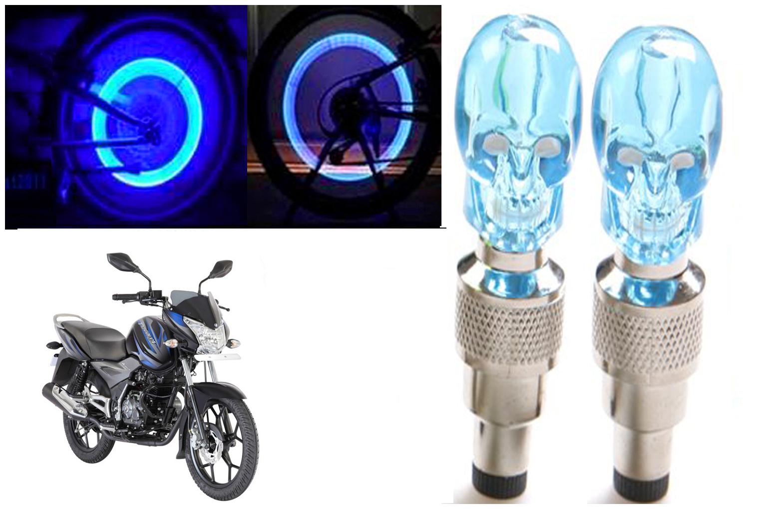 

SHOP4U( Unbranded ) Bike Skull Tyre Blue LED With Motion Sensor Light for Bajaj Discover 125T