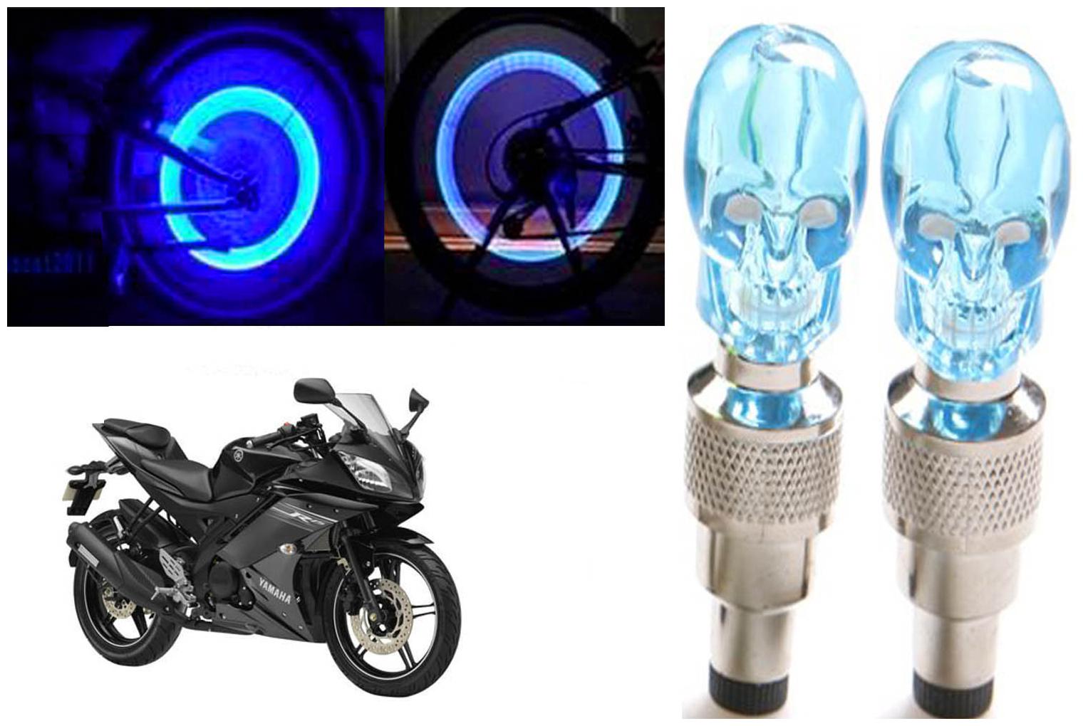 

SHOP4U( Unbranded ) Bike Skull Tyre Blue LED With Motion Sensor Light for Yamaha YZF R15S