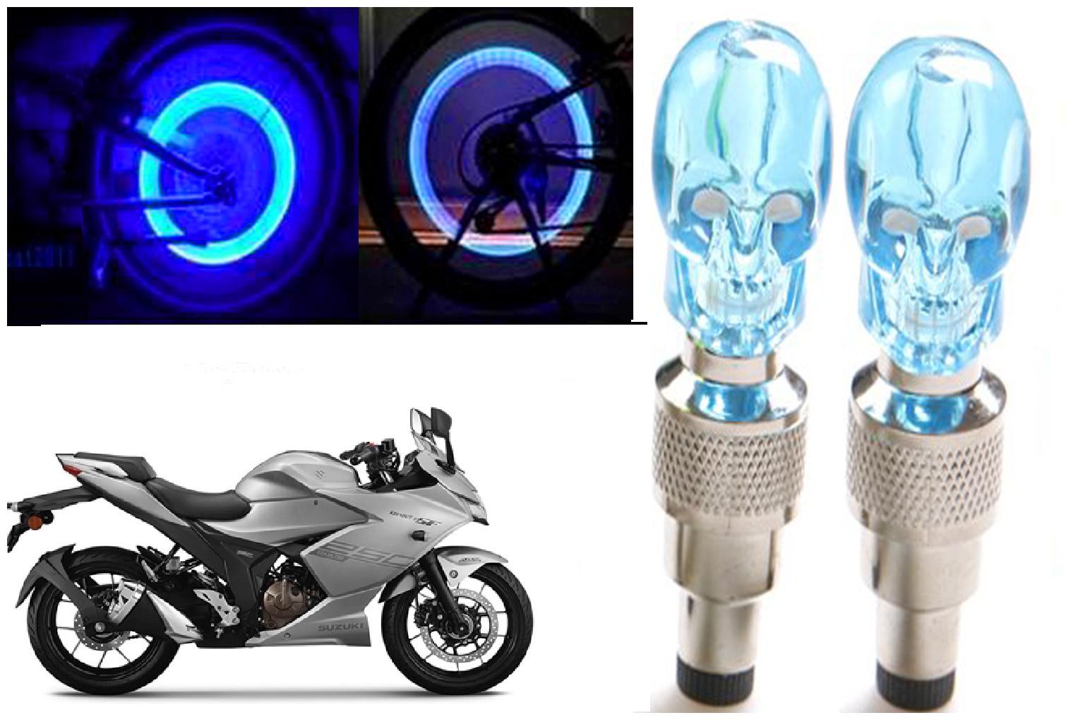 

SHOP4U( Unbranded ) Bike Skull Tyre Blue LED With Motion Sensor Light for Suzuki Gixxer SF 250