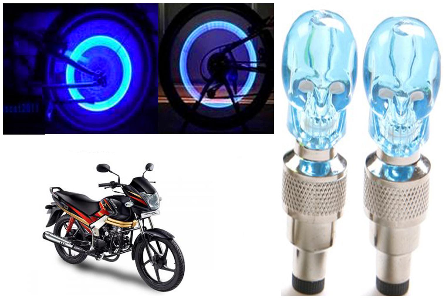 

SHOP4U( Unbranded ) Bike Skull Tyre Blue LED With Motion Sensor Light for Mahindra Centuro