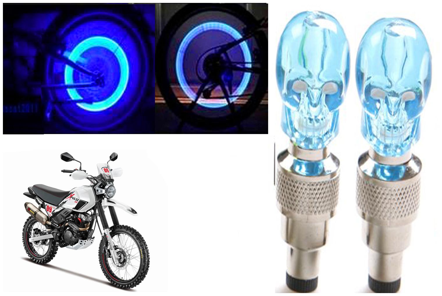 

SHOP4U( Unbranded ) Bike Skull Tyre Blue LED With Motion Sensor Light for Hero Xpulse 200 BS6