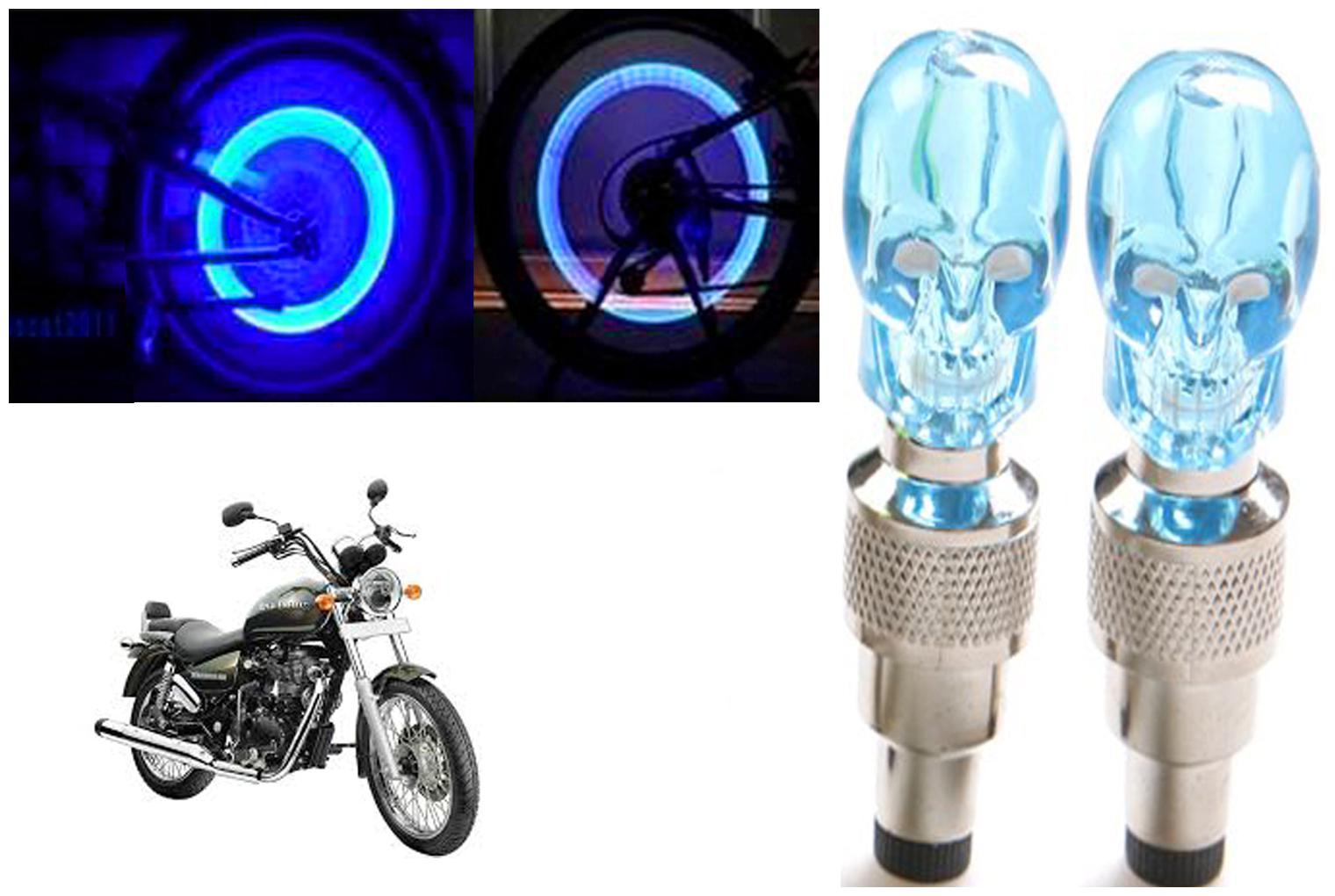 

SHOP4U( Unbranded ) Bike Skull Tyre Blue LED With Motion Sensor Light for Royal Enfield Thunderbird 500