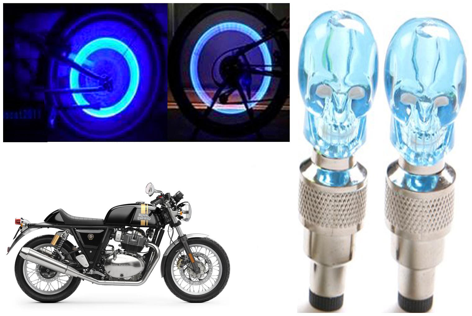 

SHOP4U( Unbranded ) Bike Skull Tyre Blue LED With Motion Sensor Light for Royal Enfield Continental STD