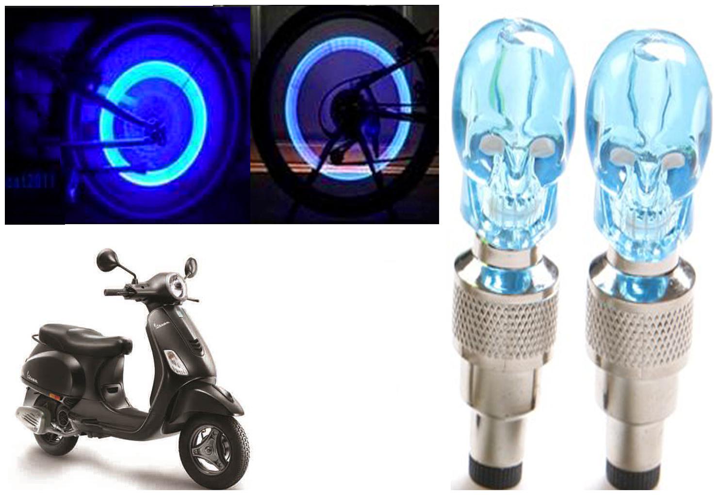 

SHOP4U( Unbranded ) Bike Skull Tyre Blue LED With Motion Sensor Light for Piaggio Vespa Urban Club