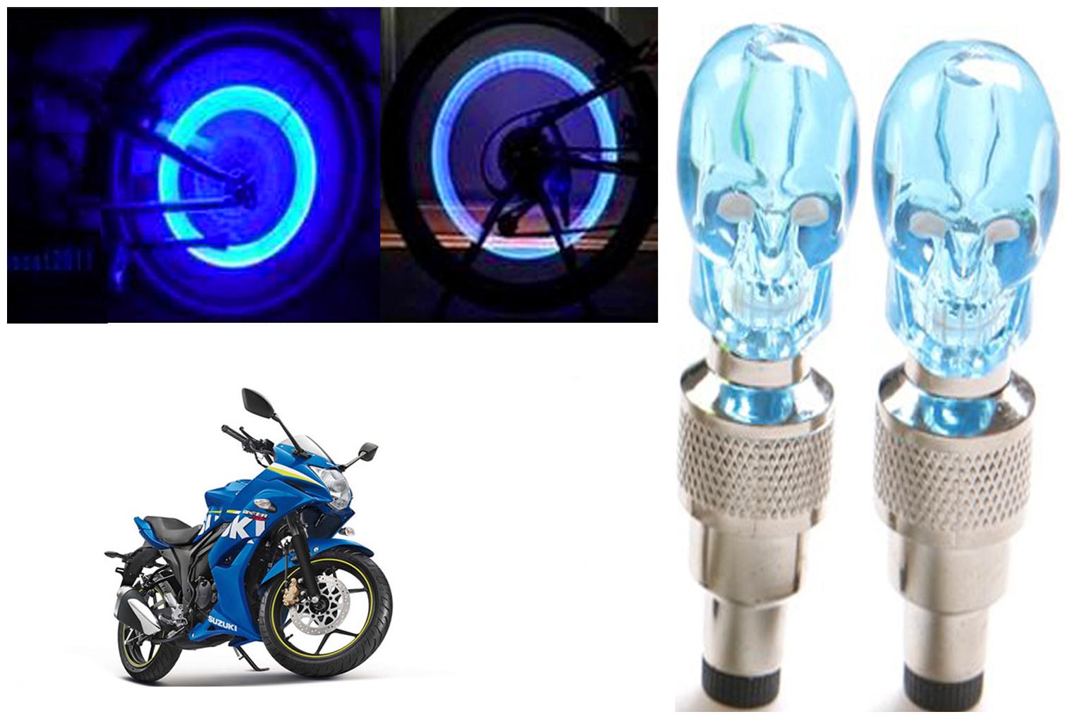 

SHOP4U( Unbranded ) Bike Skull Tyre Blue LED With Motion Sensor Light for Suzuki Gixxer SF