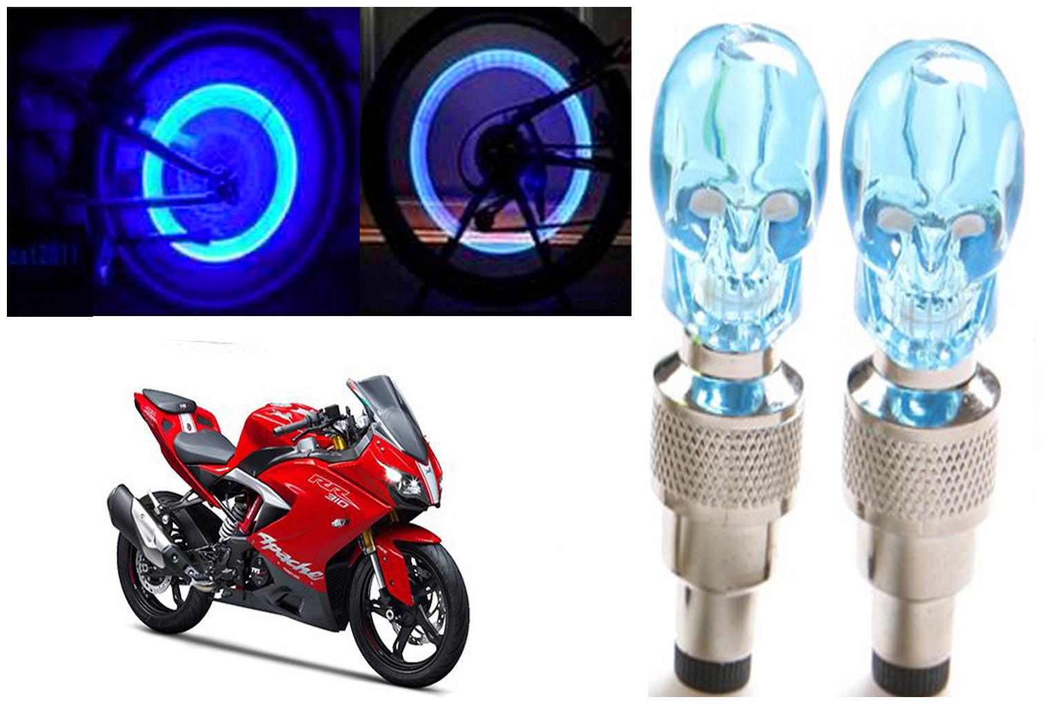 

SHOP4U( Unbranded ) Bike Skull Tyre Blue LED With Motion Sensor Light for TVS Apache RR310