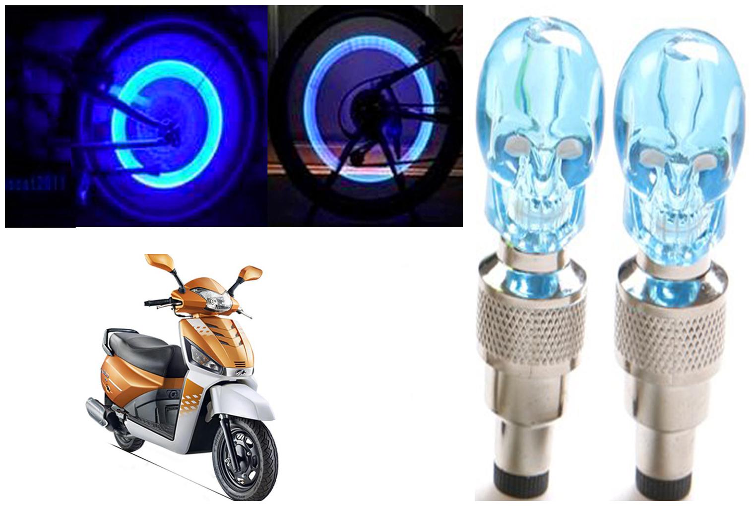 

SHOP4U( Unbranded ) Bike Skull Tyre Blue LED With Motion Sensor Light for Mahindra Gusto 125