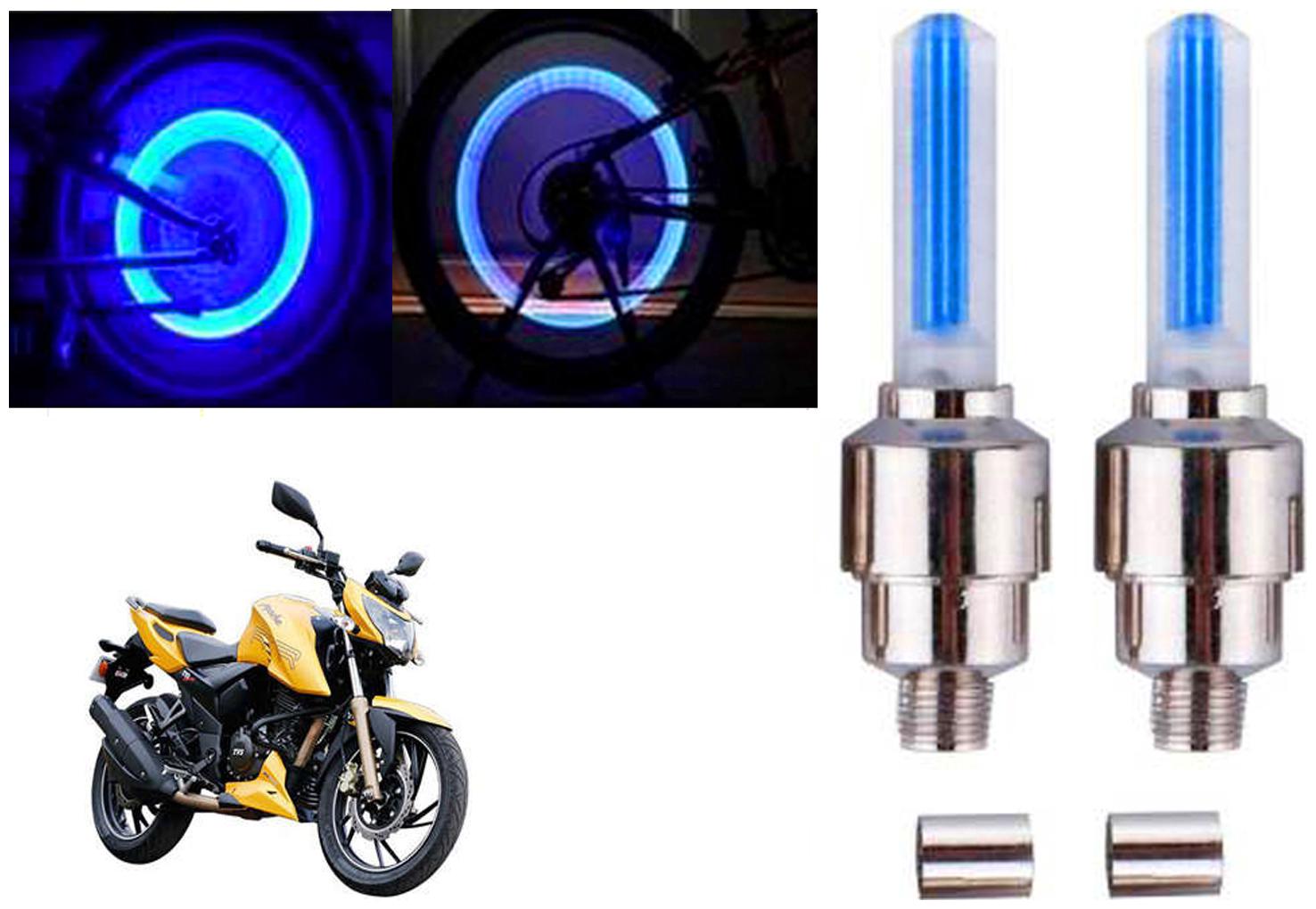 

SHOP4U( Unbranded ) Bike Tyre Blue LED With Motion Sensor Light for TVS Apache RTR 200 4V