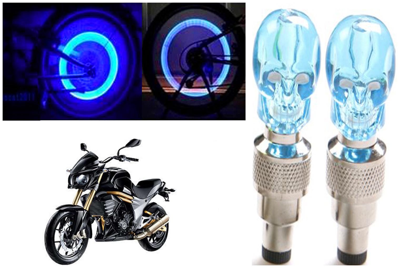 

SHOP4U( Unbranded ) Bike Skull Tyre Blue LED With Motion Sensor Light for Mahindra Mojo