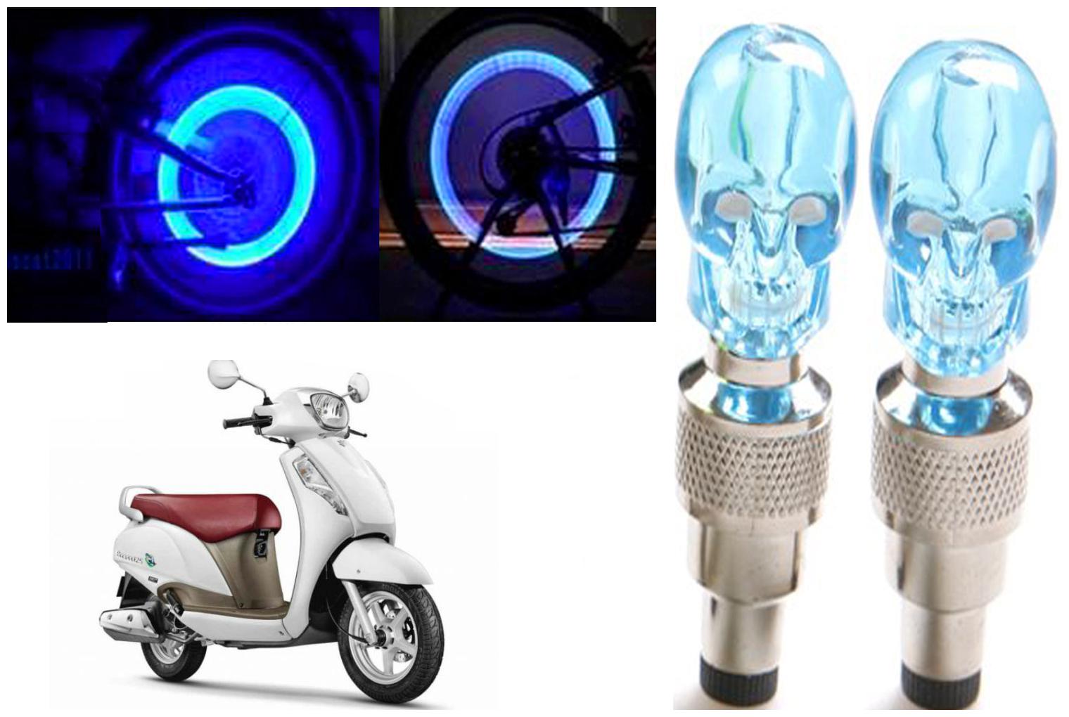

SHOP4U( Unbranded ) Bike Skull Tyre Blue LED With Motion Sensor Light for Suzuki Access 125