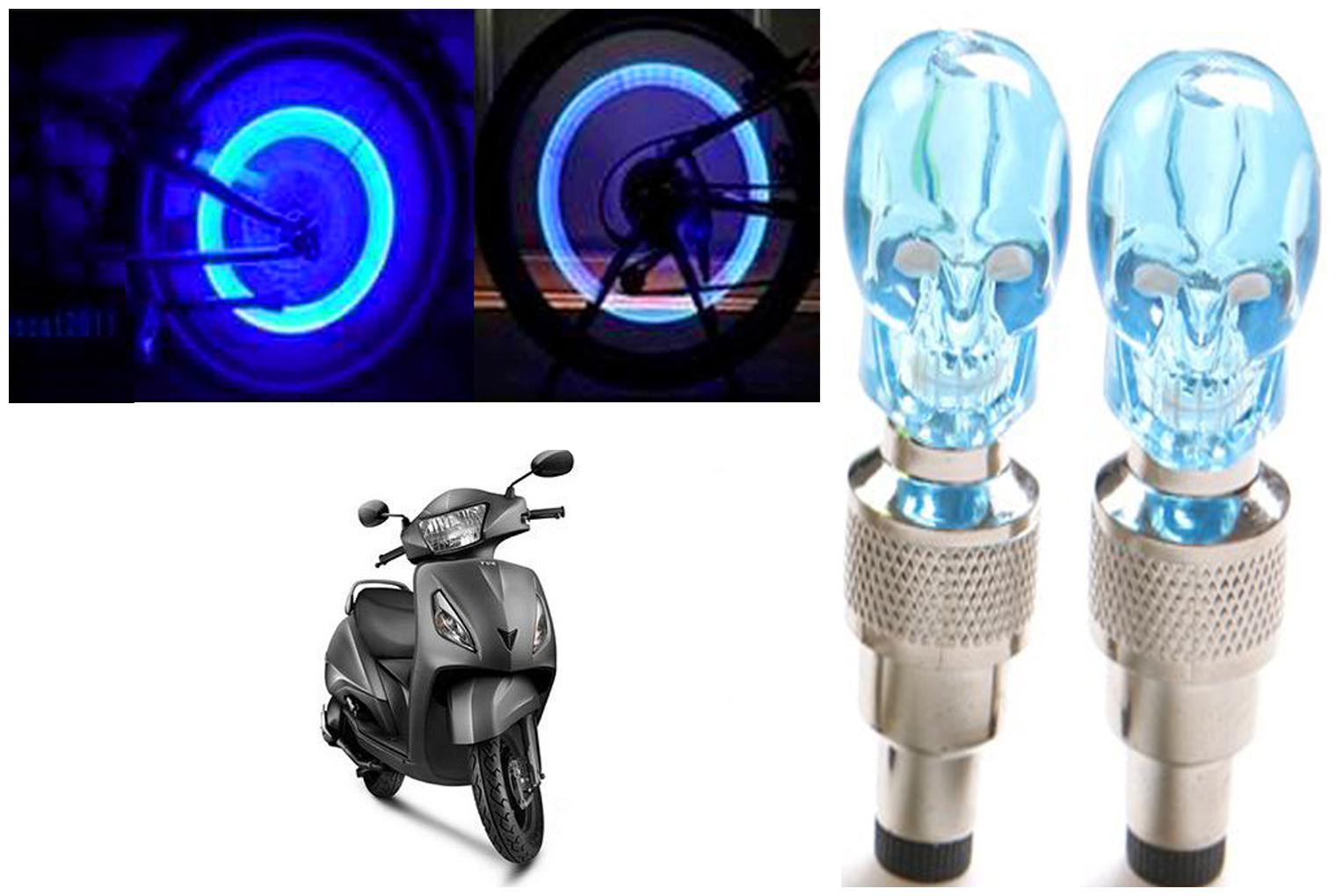 

SHOP4U( Unbranded ) Bike Skull Tyre Blue LED With Motion Sensor Light for TVS Jupiter