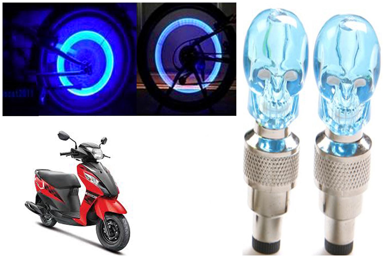 

SHOP4U( Unbranded ) Bike Skull Tyre Blue LED With Motion Sensor Light for Suzuki Let s