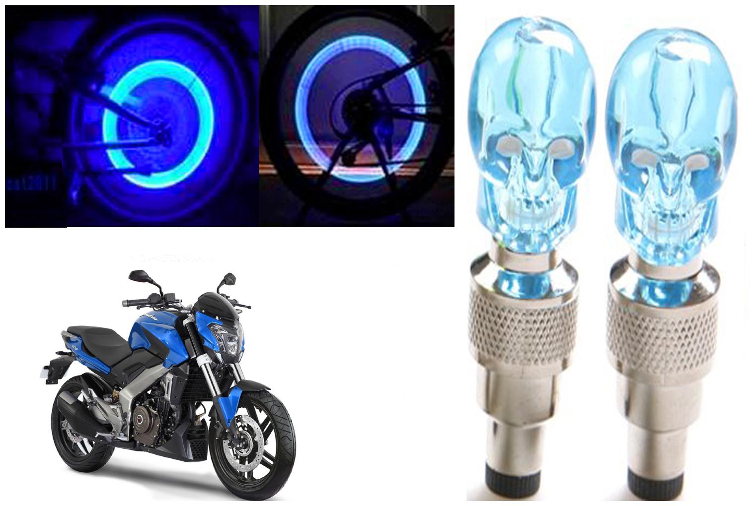 

SHOP4U( Unbranded ) Bike Skull Tyre Blue LED With Motion Sensor Light for Bajaj Dominar 400