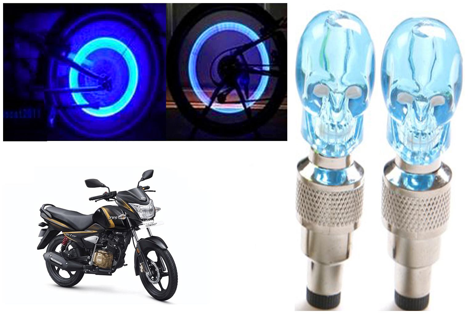 

SHOP4U( Unbranded ) Bike Skull Tyre Blue LED With Motion Sensor Light for TVS Victor