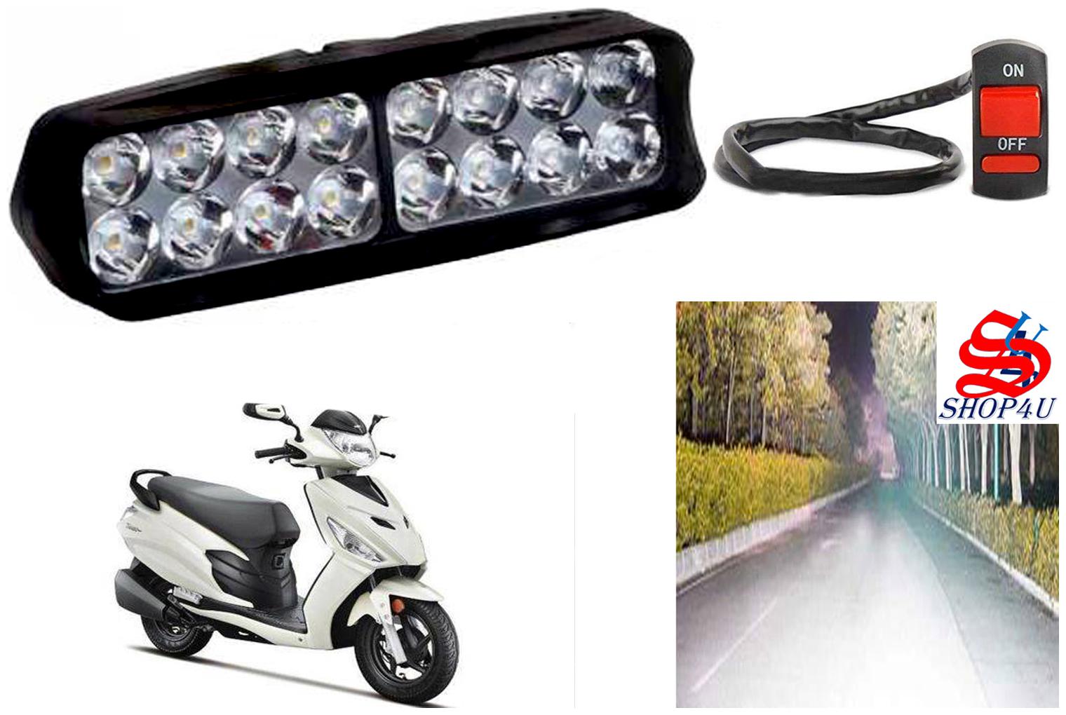 

SHOP4U Waterproof 16 LED Fog Light Head Lamp for Hero Dash (Set of 1 Free On Off Switch)